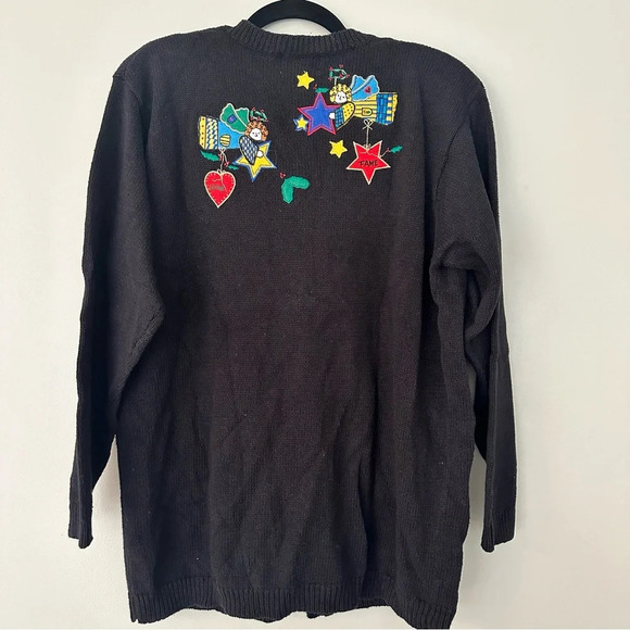 Quacker Factory Christmas Holiday Sweater Vintage colorful angels Size Medium - Picture 6 of 6